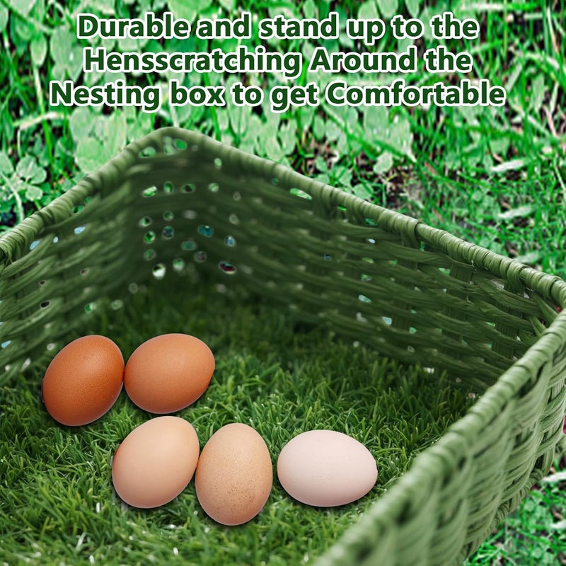 THREE ORANGES Chicken Nesting Box Pads , Washable Artificial Grass Nesting Mats Cuttable Chickens Nest Box Bedding Liners Reusable Nesting Pads for Chicken Coop Egg Duck Chicks Goose 12x12x1.35inch (6PACK) - Image 5